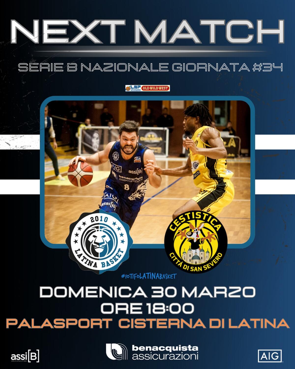 Basket B Nazionale, seconda sfida casalinga consecutiva per il Latina. Scontro diretto con San Severo. - 