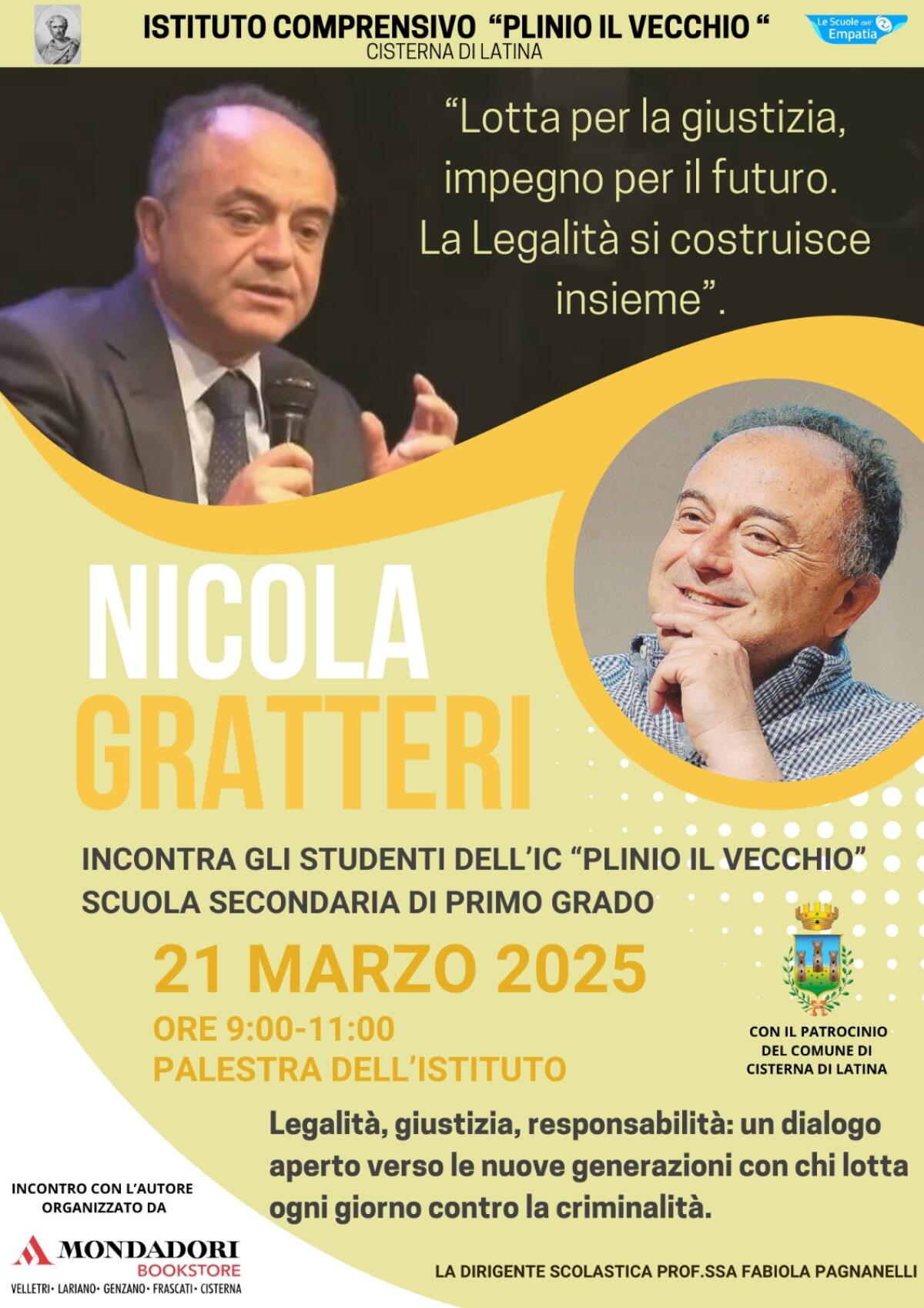 Giornata della Memoria: alla scuola “Plinio il Vecchio” di Cisterna oggi l’incontro con il Magistrato Nicola Gratteri. - 