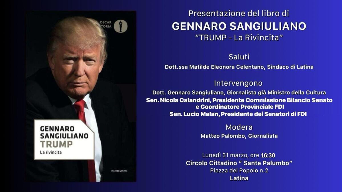 "Trump, la Rivincita". L'ex ministro Sangiuliano a Latina - 