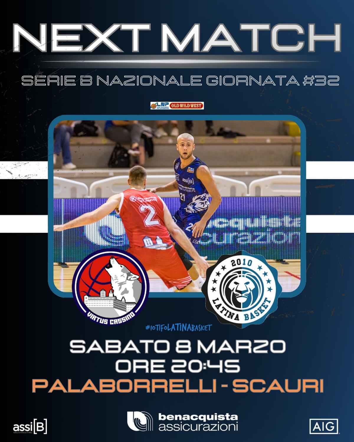 Basket serie B Nazionale: il Latina stasera al PalaBorrelli di Scauri sfida i padroni di casa della Virtus Cassino. - 