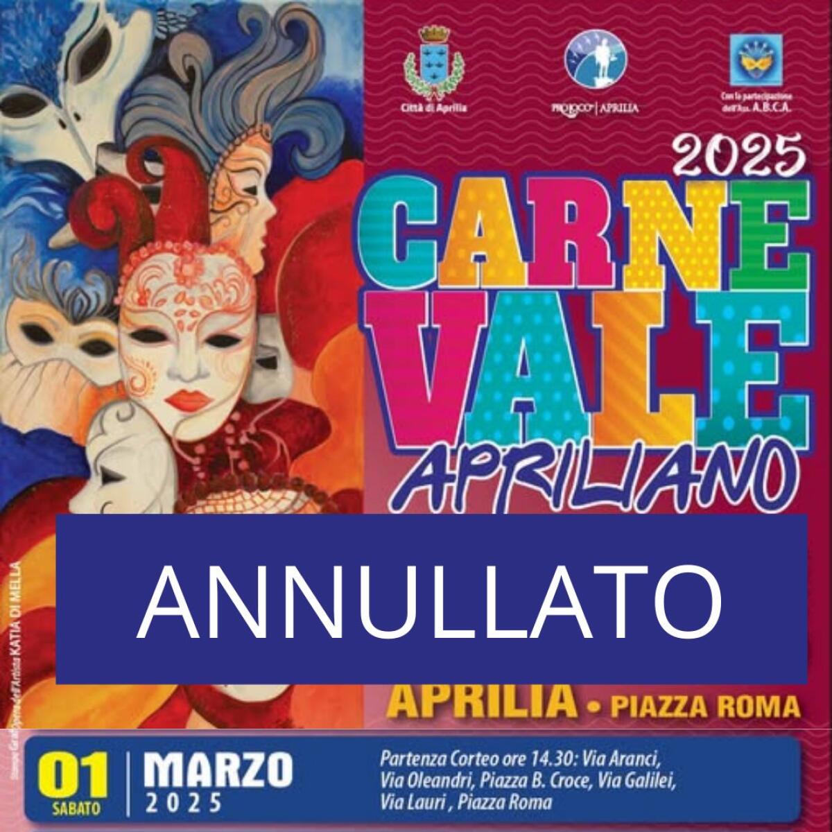 Aprilia - Annullata per maltempo la sfilata di Carnevale di sabato 1° marzo - 