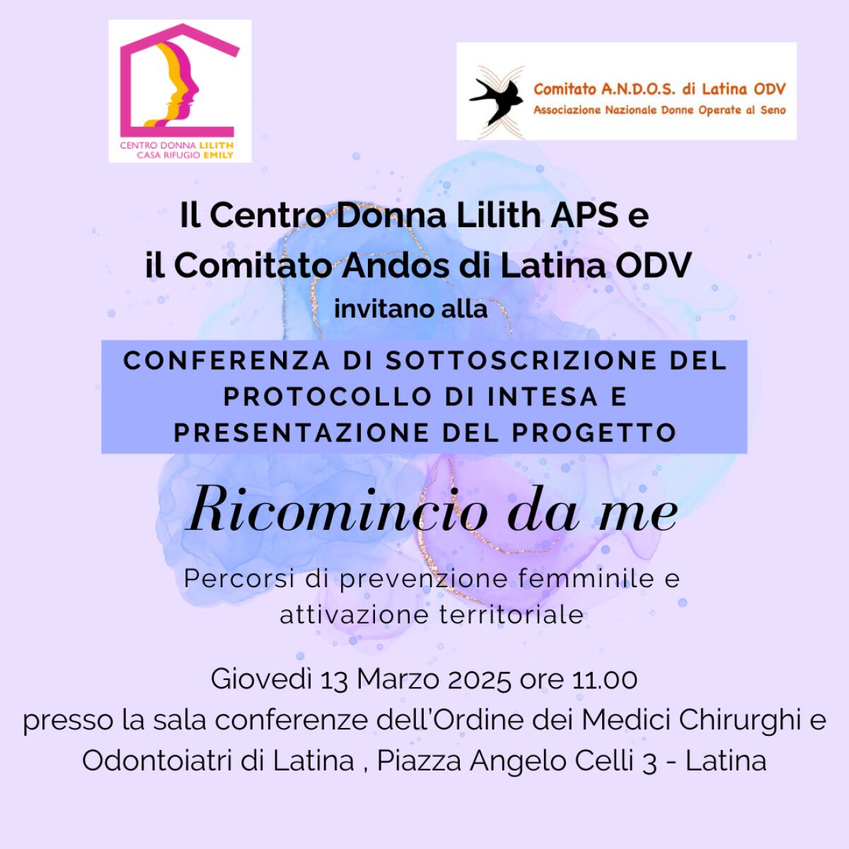 Prevenzione femminile, protocollo d’intesa tra il Centro Donna Lilith di Latina e l'associazione Andos. - 