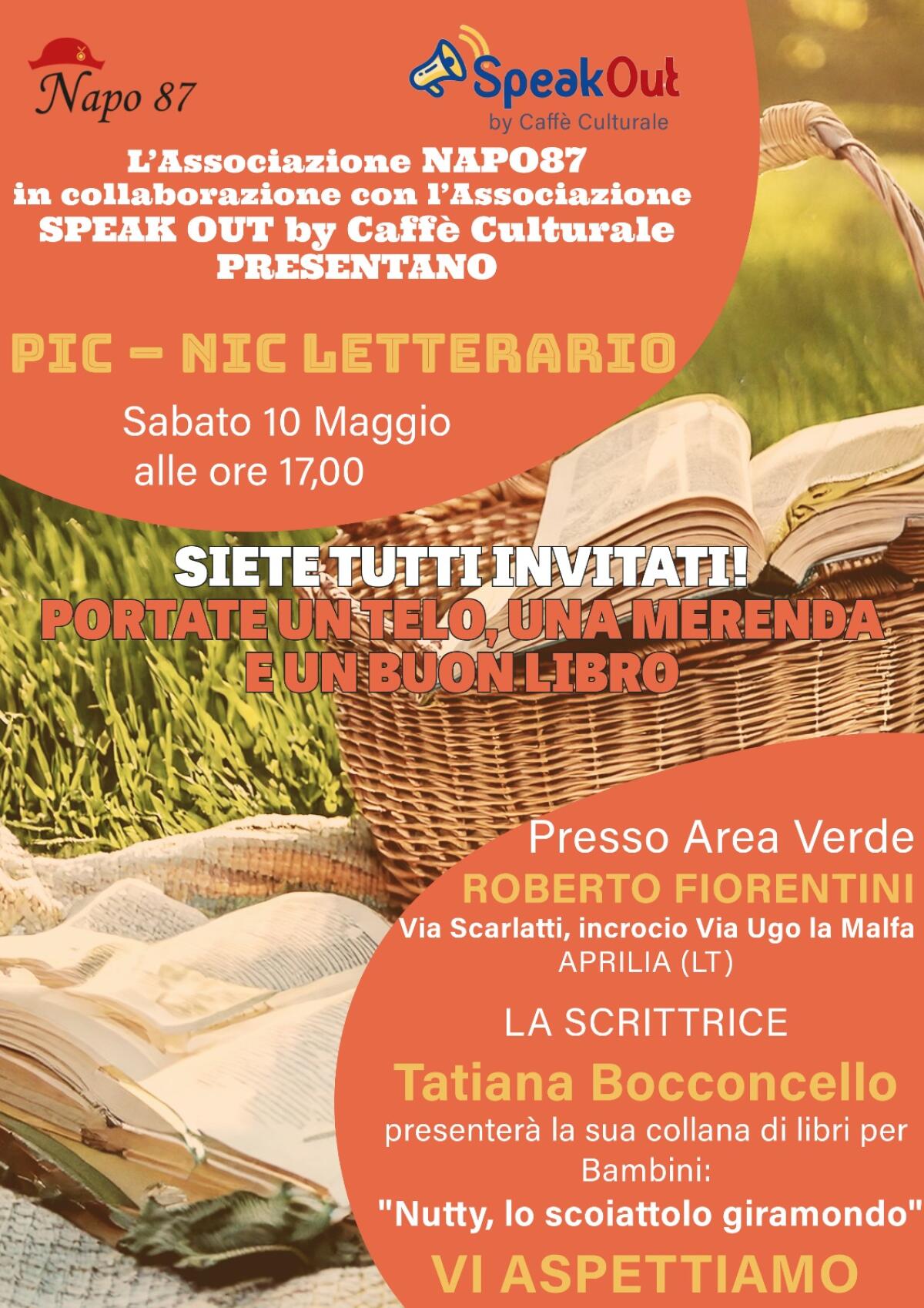 Pic-nic letterario oggi pomeriggio ad Aprilia nell’area verde “Roberto Fiorentini”. - 