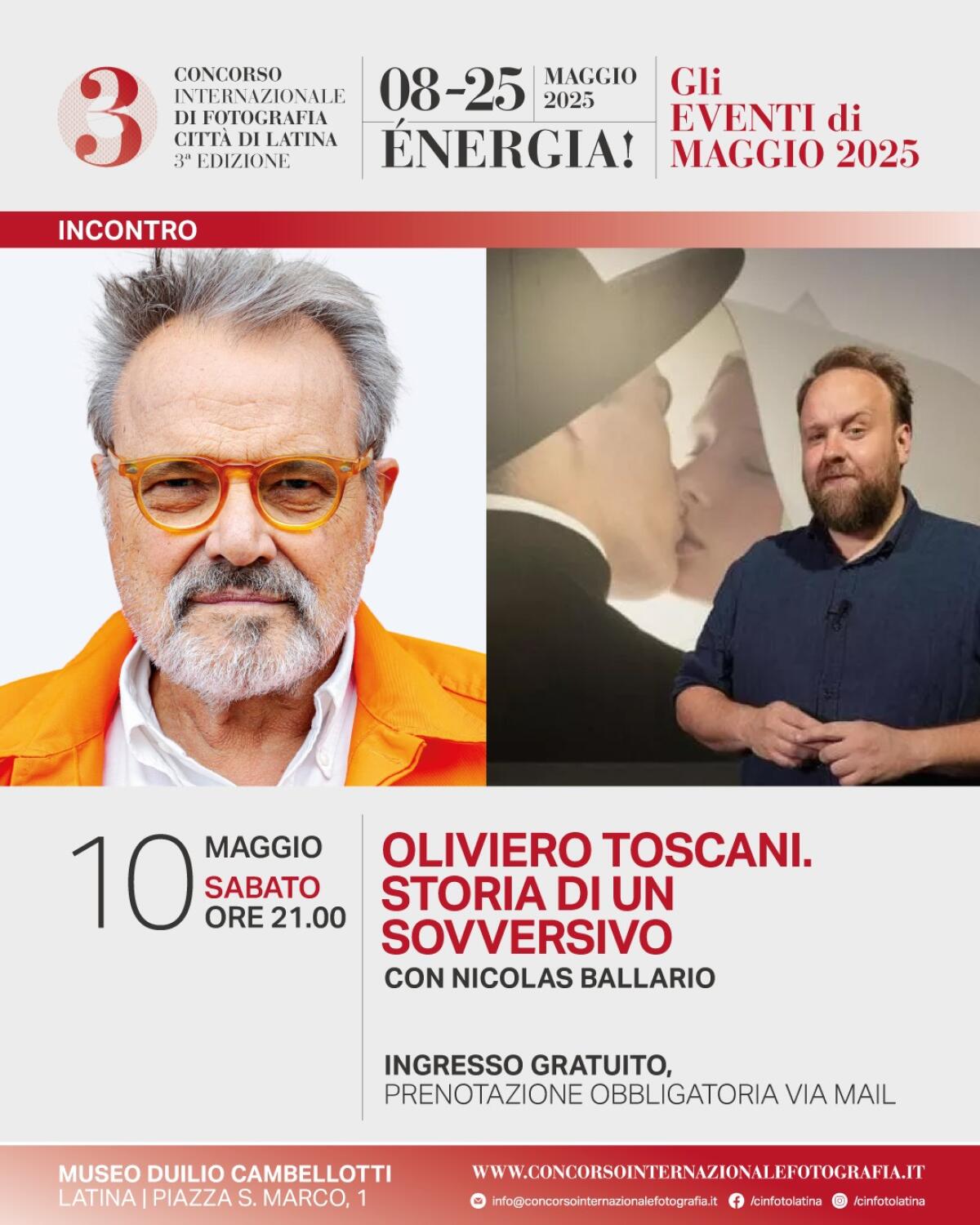 Nicolas Ballario, braccio destro di Oliviero Toscani, a Latina - 