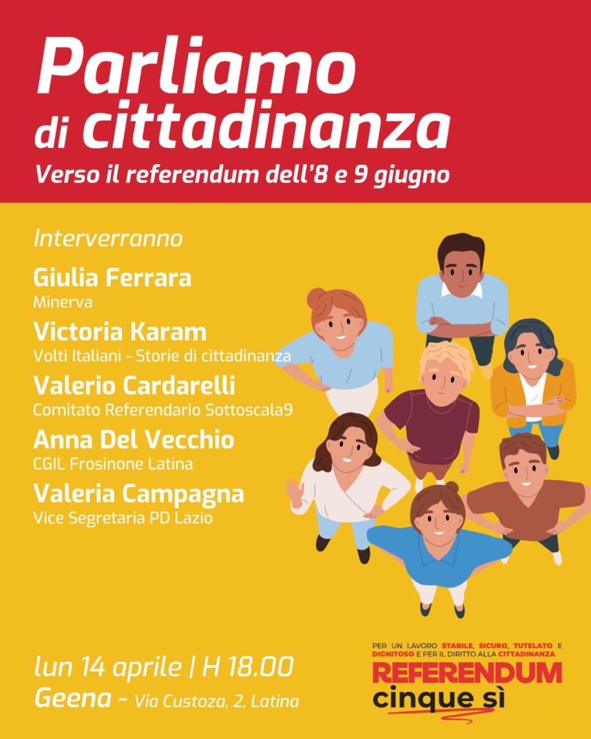 Il comitato referendario di Latina organizza un incontro per parale di cittadinanza - 