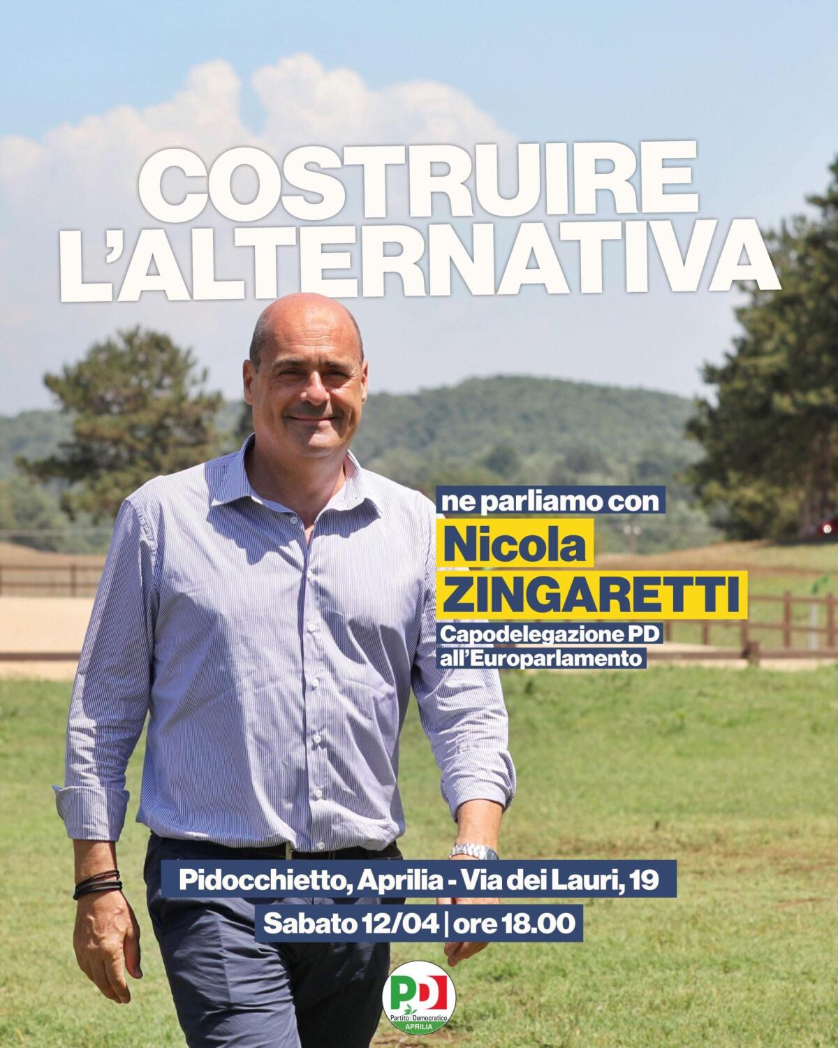 Aprilia - Il Pd organizza un  incontro con Nicola Zingaretti - 