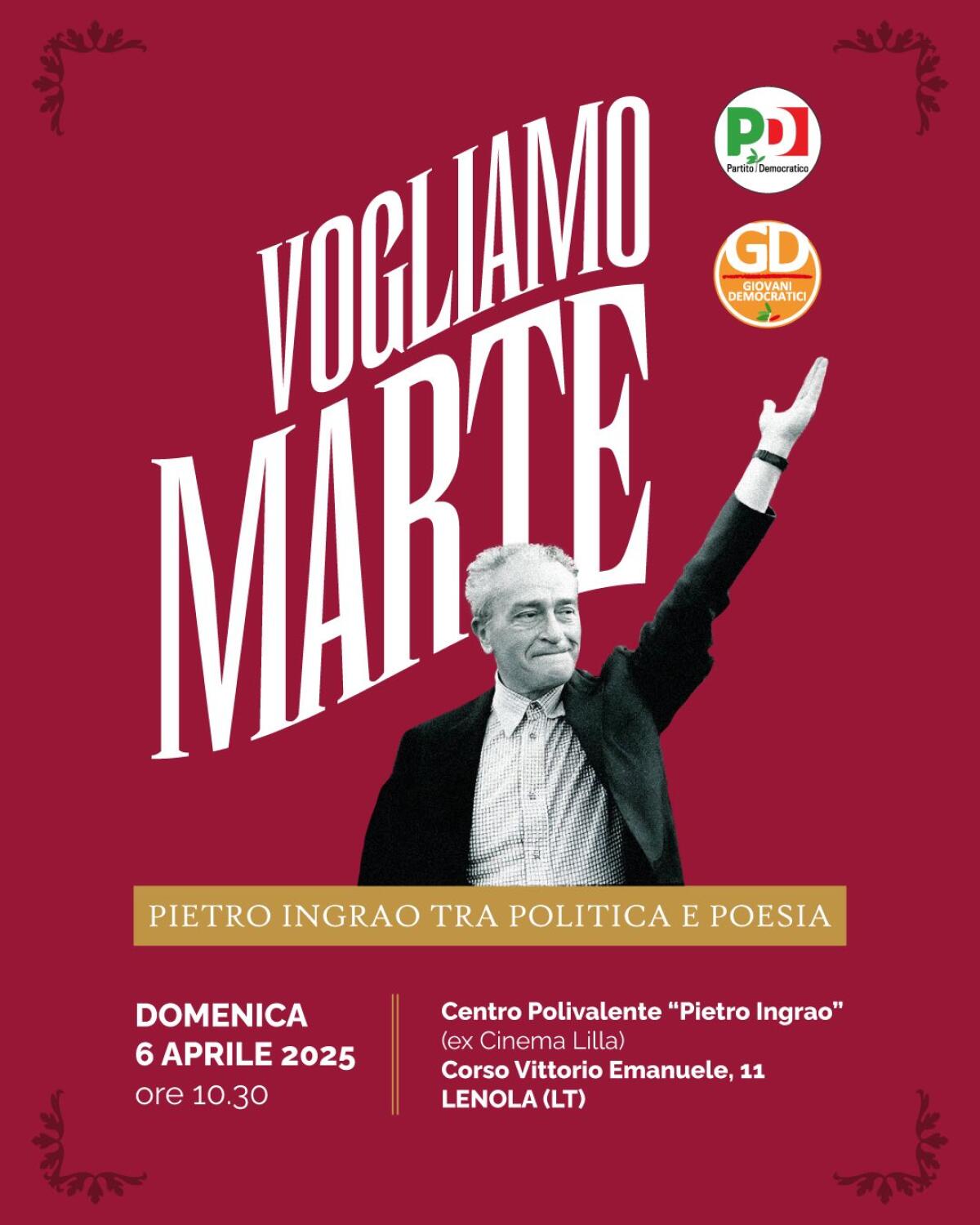 A Lenola un incontro per ricordare Pietro Ingrao - 