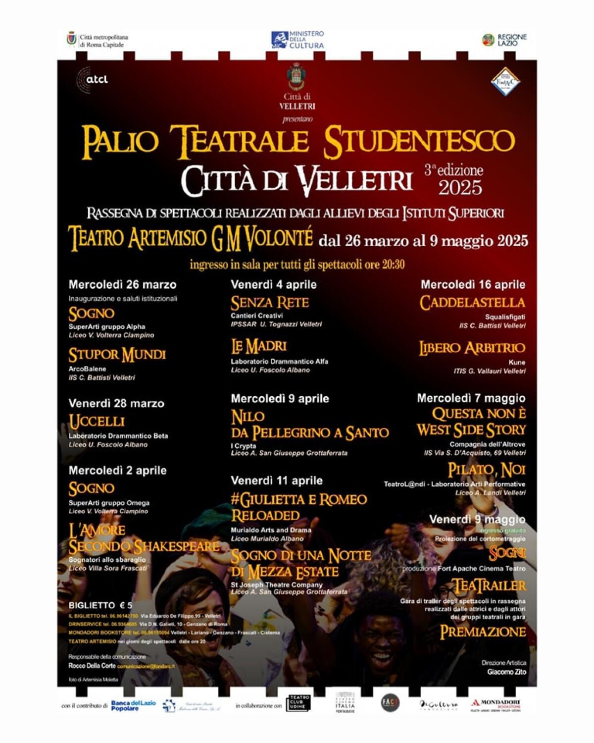 Palio Teatrale Studentesco “Città di Velletri”: stasera sul  palco gli allievi del Liceo “Murialdo” di Albano con “#Giulietta e Romeo Reloaded”. - 