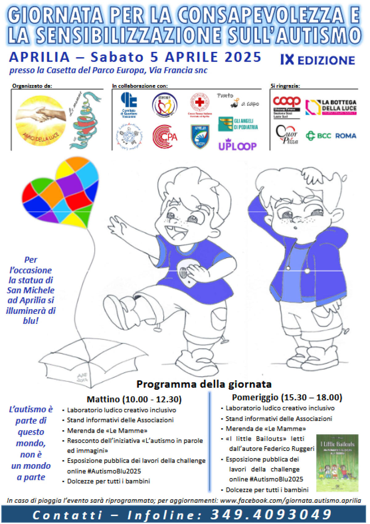 Aprilia - Sabato 5 aprile al parco Europa la "Giornata per la consapevolezza e la sensibilizzazione sull'autismo" - 