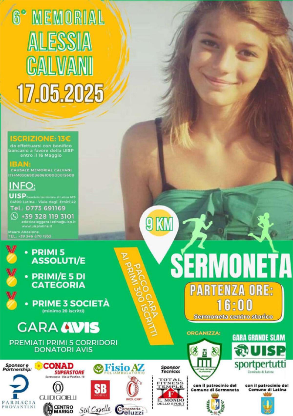 A Sermoneta il sesto memorial in ricordo della 15enne Alessia Calvani, uccisa nel 2012 da un’auto pirata. - 