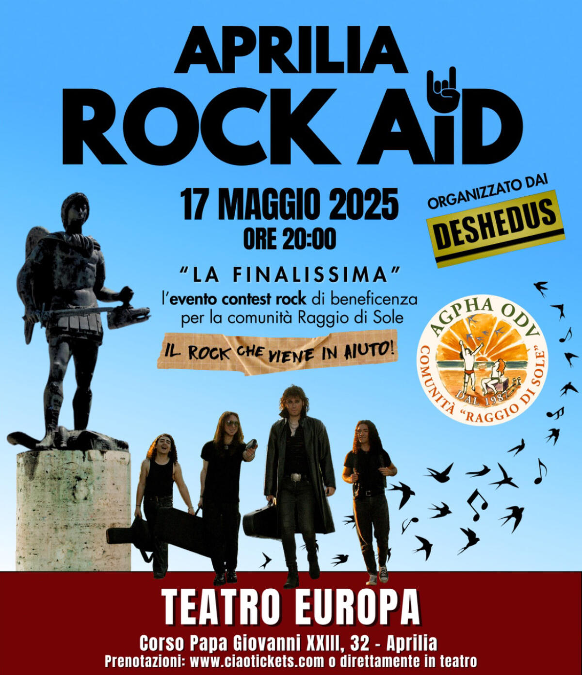 “Aprilia Rock Aid”: questo sabato sera musica e solidarietà al Teatro Europa. Serata a favore dell'Agpha. - 