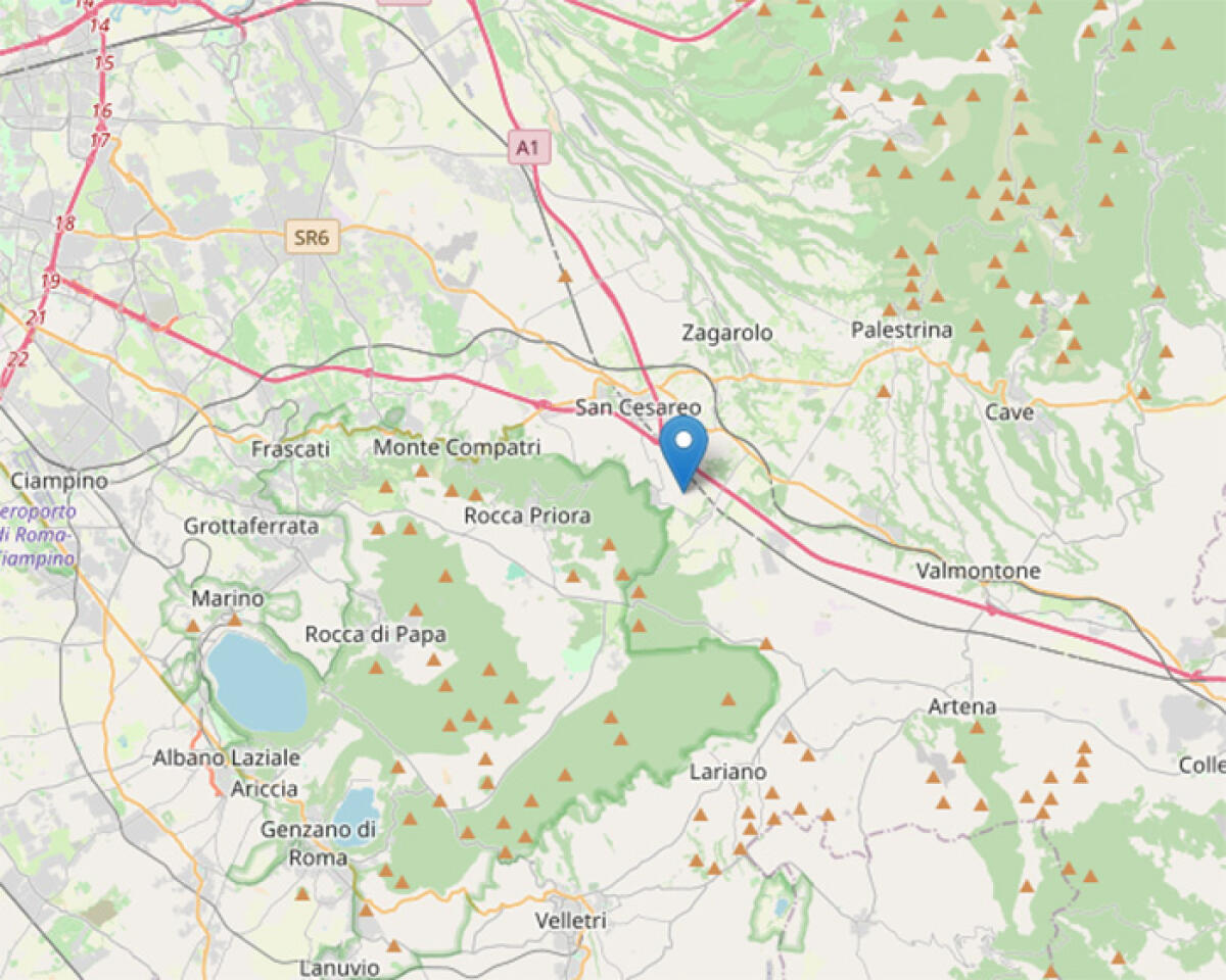 Scossa di terremoto di magnitudo 2.9 nella notte ai Castelli Romani. - 