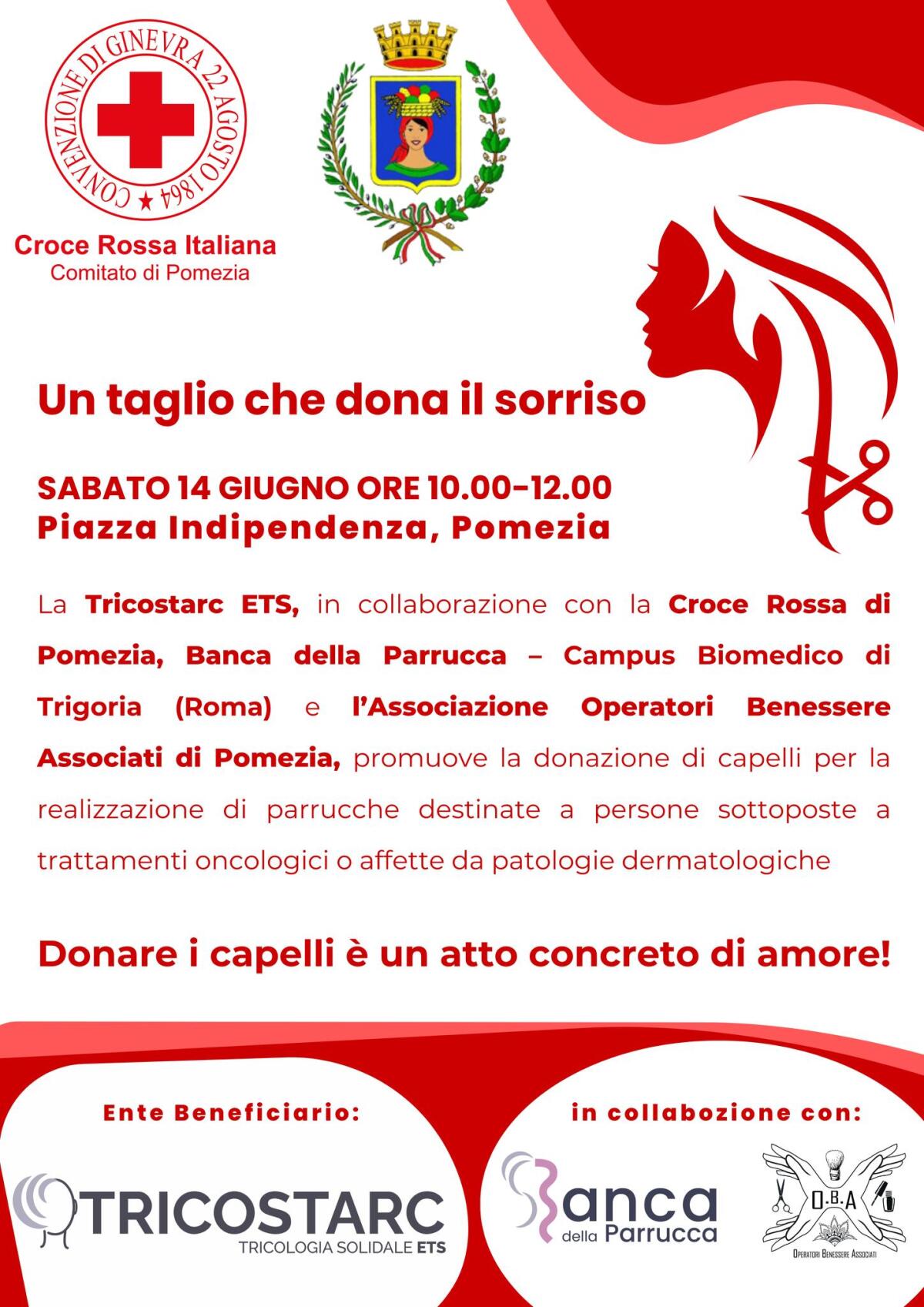 “Un taglio che dona il sorriso”, a Pomezia evento di solidarietà con la CRI - 