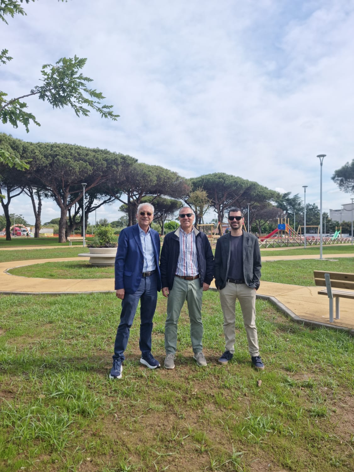 Parco di Piazza Roma, ad Anzio - il sopralluogo di Lo Fazio, Di Dionisio e Brignone