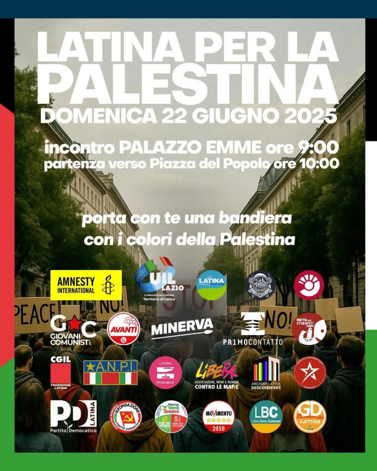 Questa domenica a Latina una manifestazione per la Palestina. - 