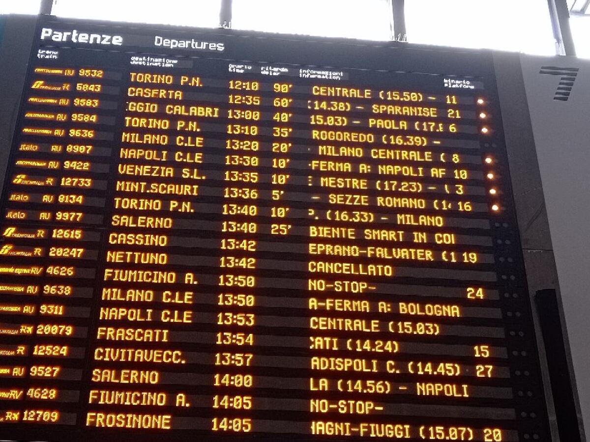 Pendolari, giornata da dimenticare: riprende gradualmente la circolazione dei treni sulla Roma-Napoli. - 