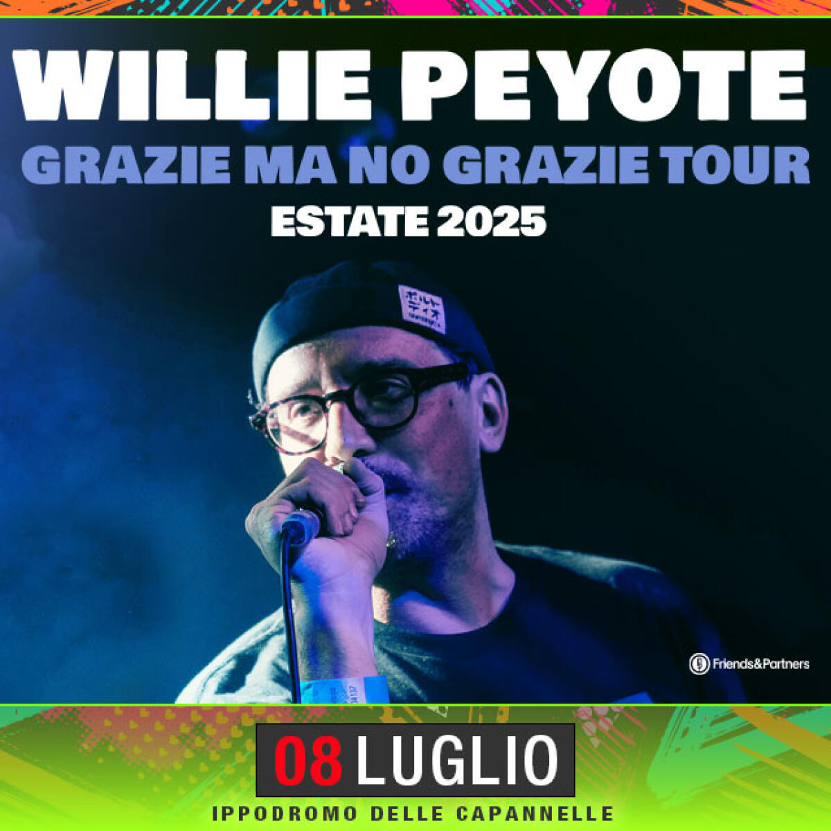 Rock in Roma 2025: l'8 luglio arriva Willie Peyote - 