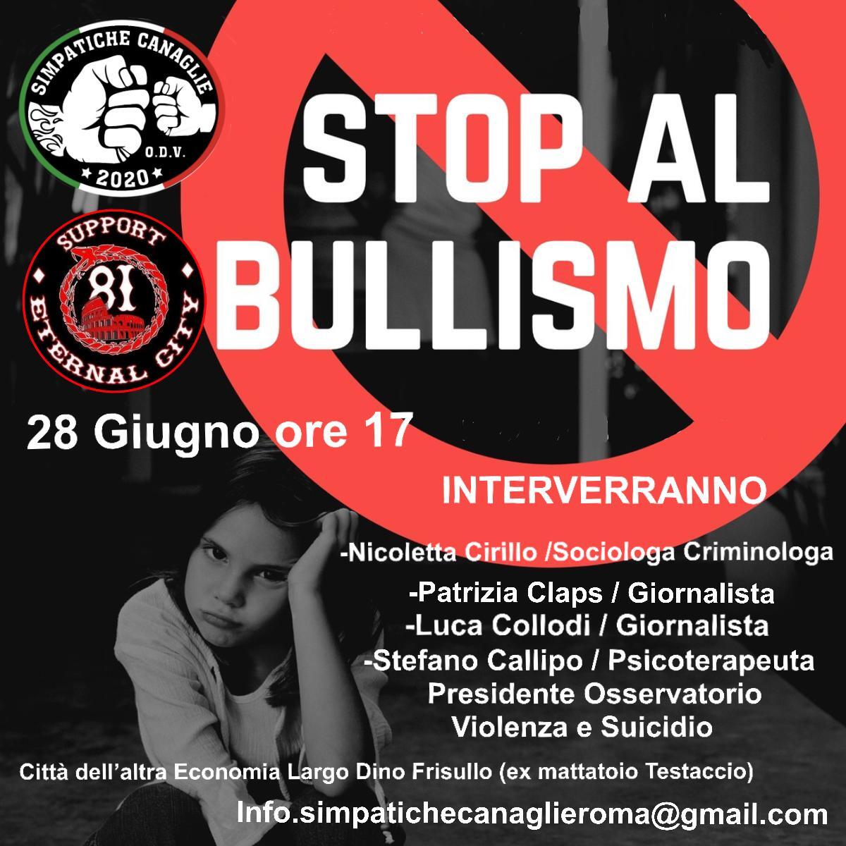 “Stop Al Bullismo”: l’evento dell’Odv “Simpatiche Canaglie” questo sabato a Roma. - 
