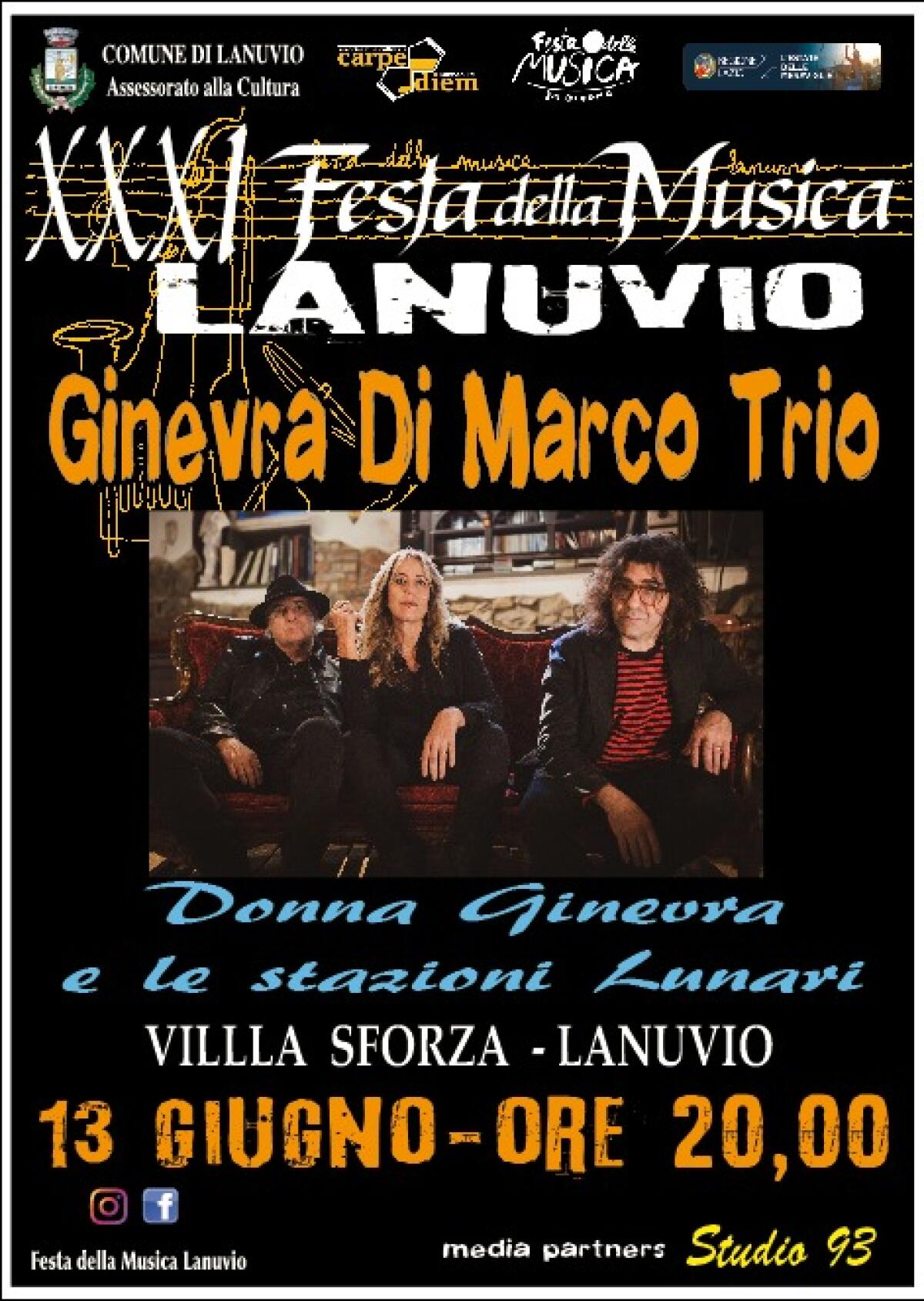 31esima “Festa della Musica” di Lanuvio. Si parte venerdì 13 giugno con la splendida voce di Ginevra Di Marco. - 