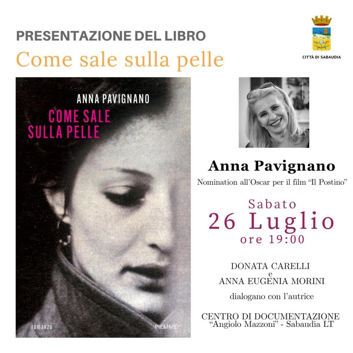 A Sabaudia la presentazione del libro "Come sale sulla pelle" - 