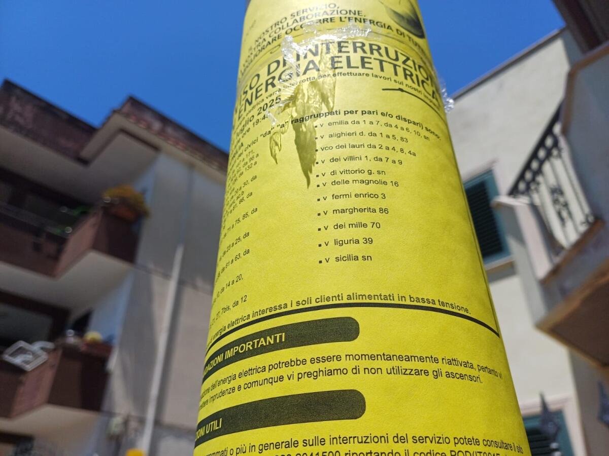 Interruzione elettrica ad Aprilia fino alle 20 in alcune zone del centro - 