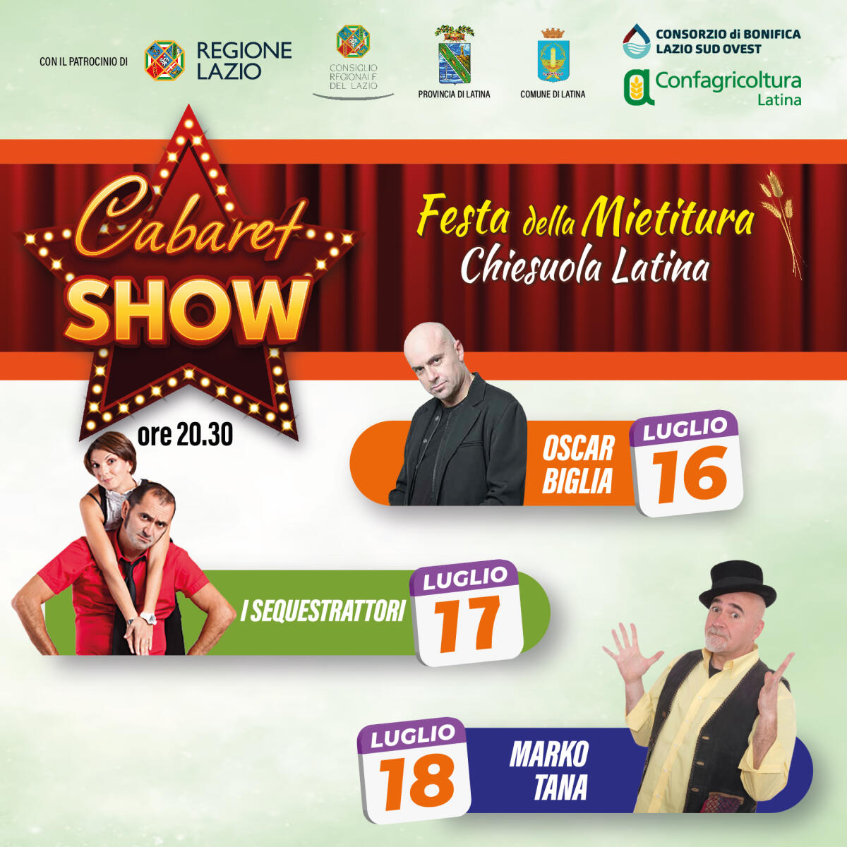 Cabaret Show alla Festa della Mietitura di Chiesuola: arrivano Oscar Biglia, I Sequestrattori e Marko Tana. - 