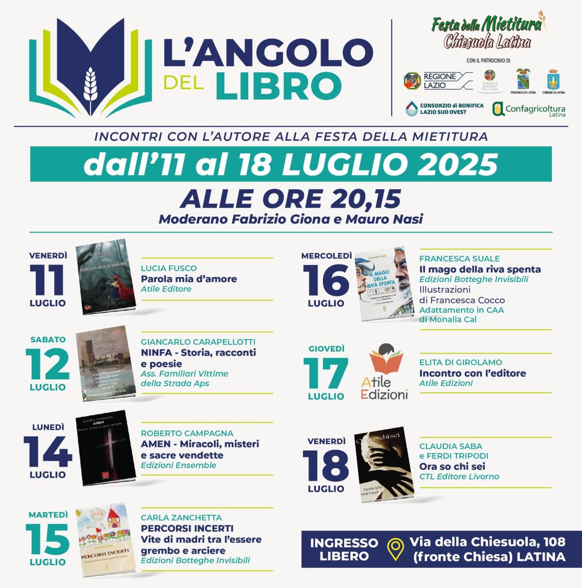 L'angolo del libro. Incontri con l'autore alla Festa della Mietitura alla Chiesuola - 
