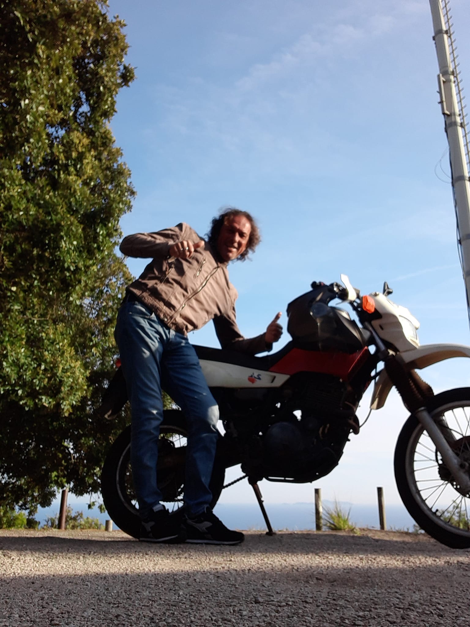 Dino Capponi con la sua moto