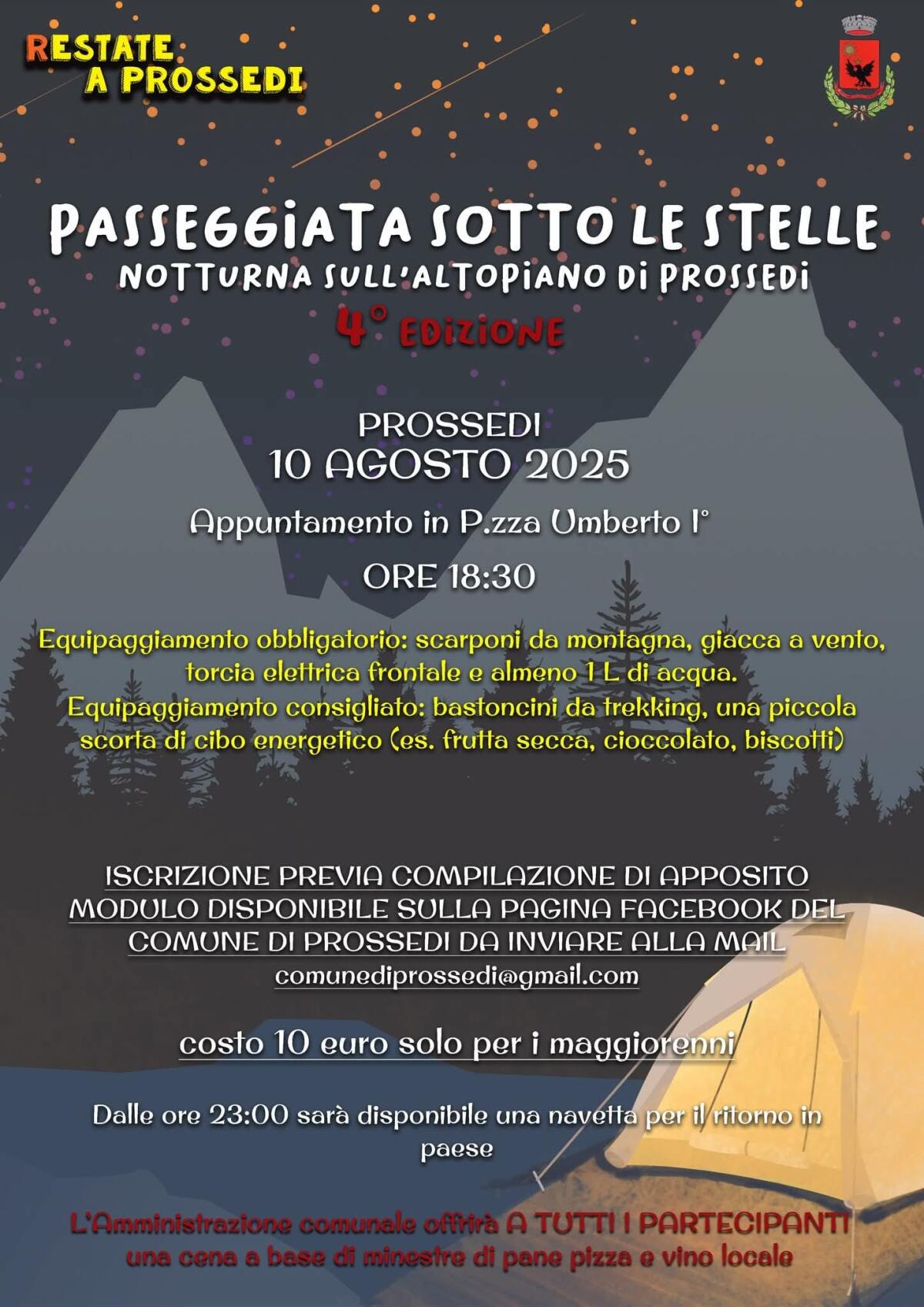 A Prossedi questo fine settimana una “Passeggiata sotto le Stelle”. - 