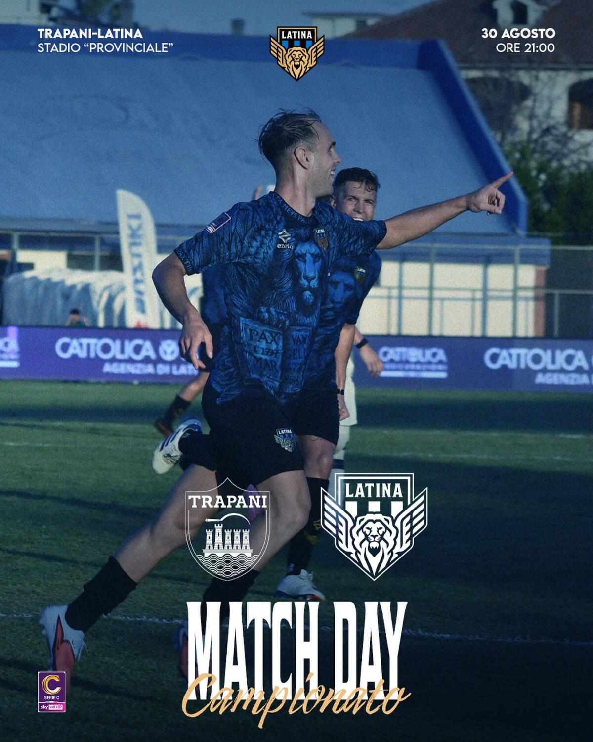 Calcio, seconda giornata di serie C: Latina stasera sfida il Trapani al “Provinciale”. - 