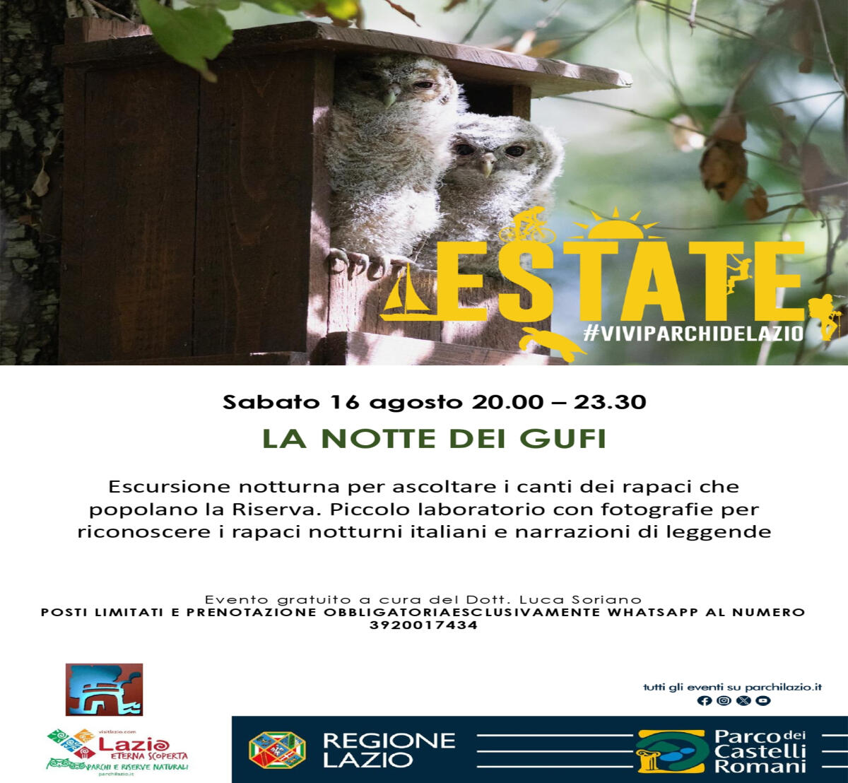 La Notte dei Gufi, a Tor Caldara ad Anzio escursione notturna - 