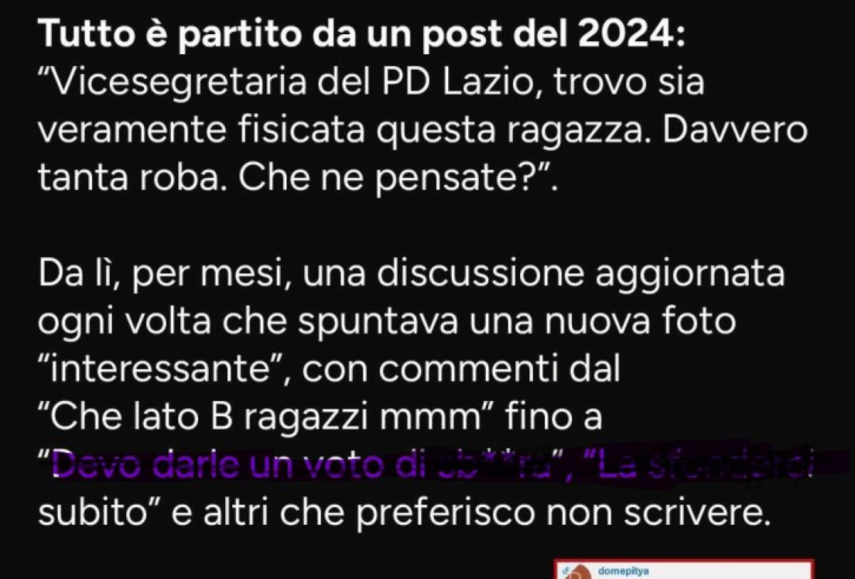 Foto e commenti sessisti: vittima Valeria Campagna, capogruppo del Pd - 