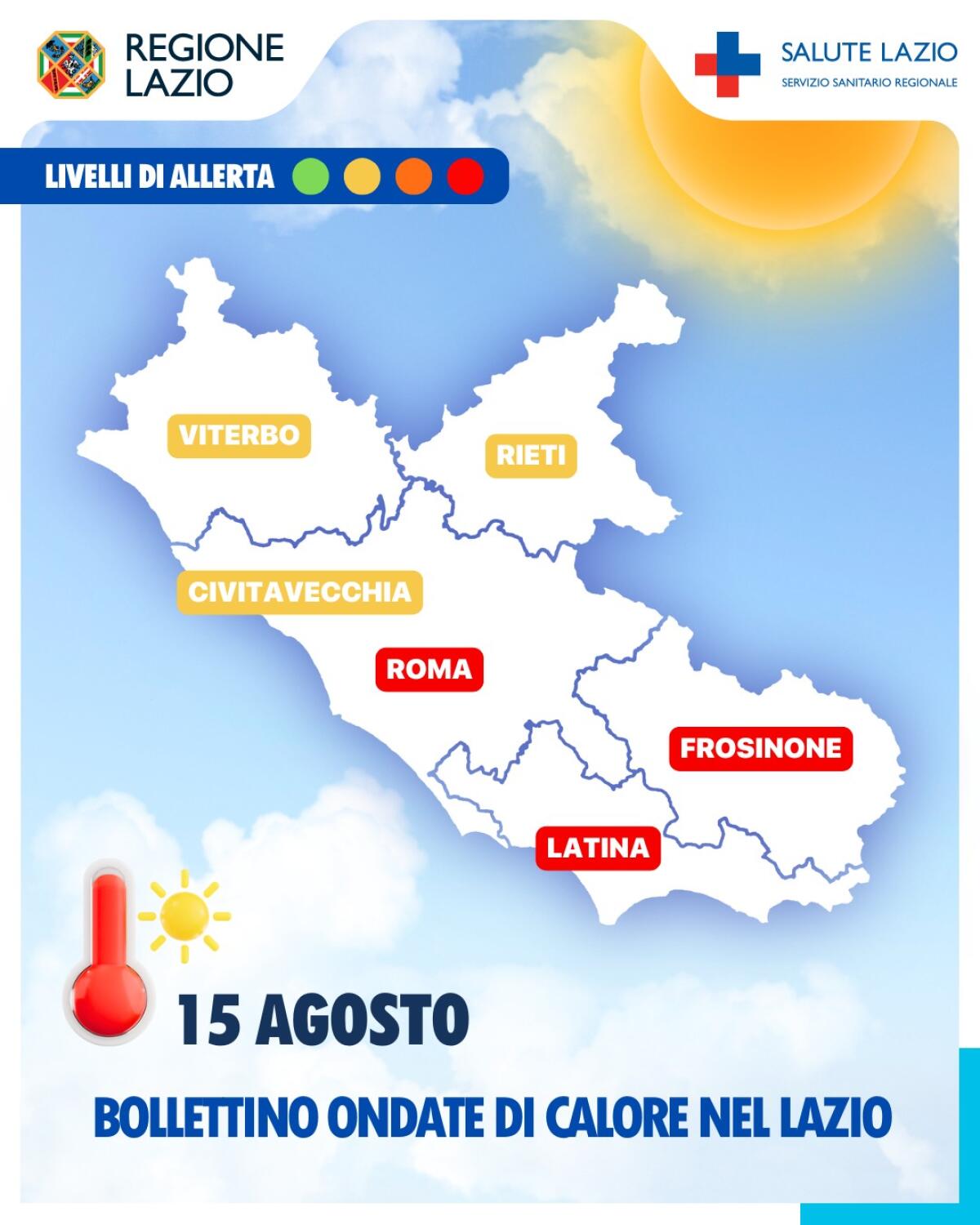 Ondate di calore, per questo Ferragosto livello 3 di allerta per Latina, Roma e Frosinone. - 