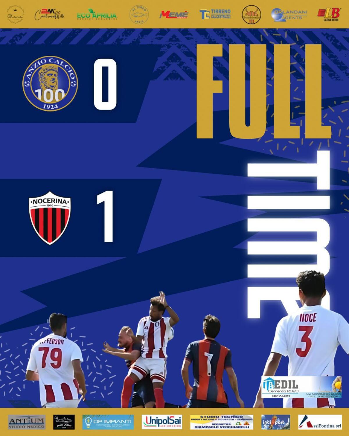 Calcio - La Nocerina alza la testa, prima sconfitta per l'Anzio - 