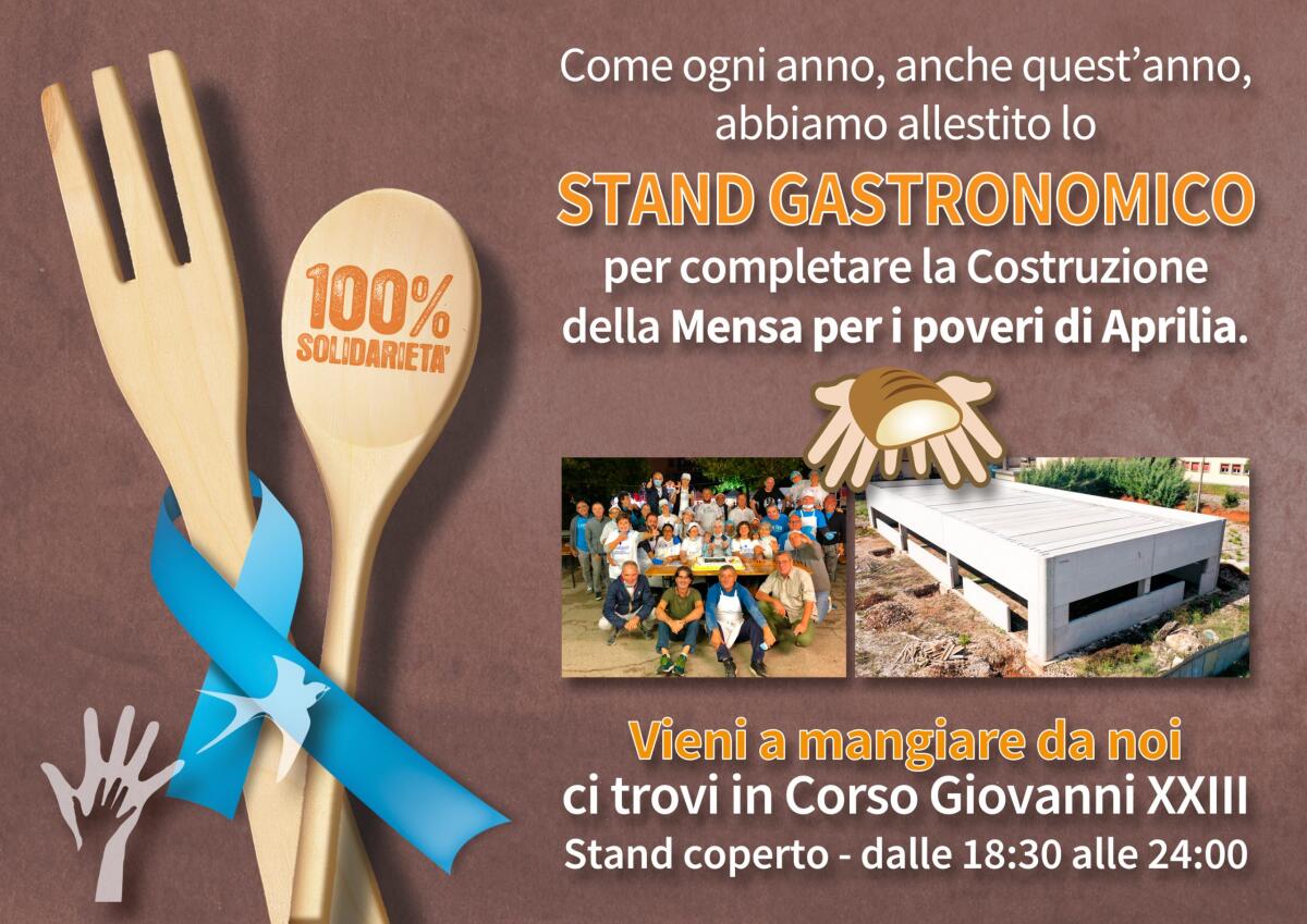 Festa patronale ad Aprilia, lo stand gastronomico della Fondazione "Come Noi" al lavoro per la mensa per i poveri. - 