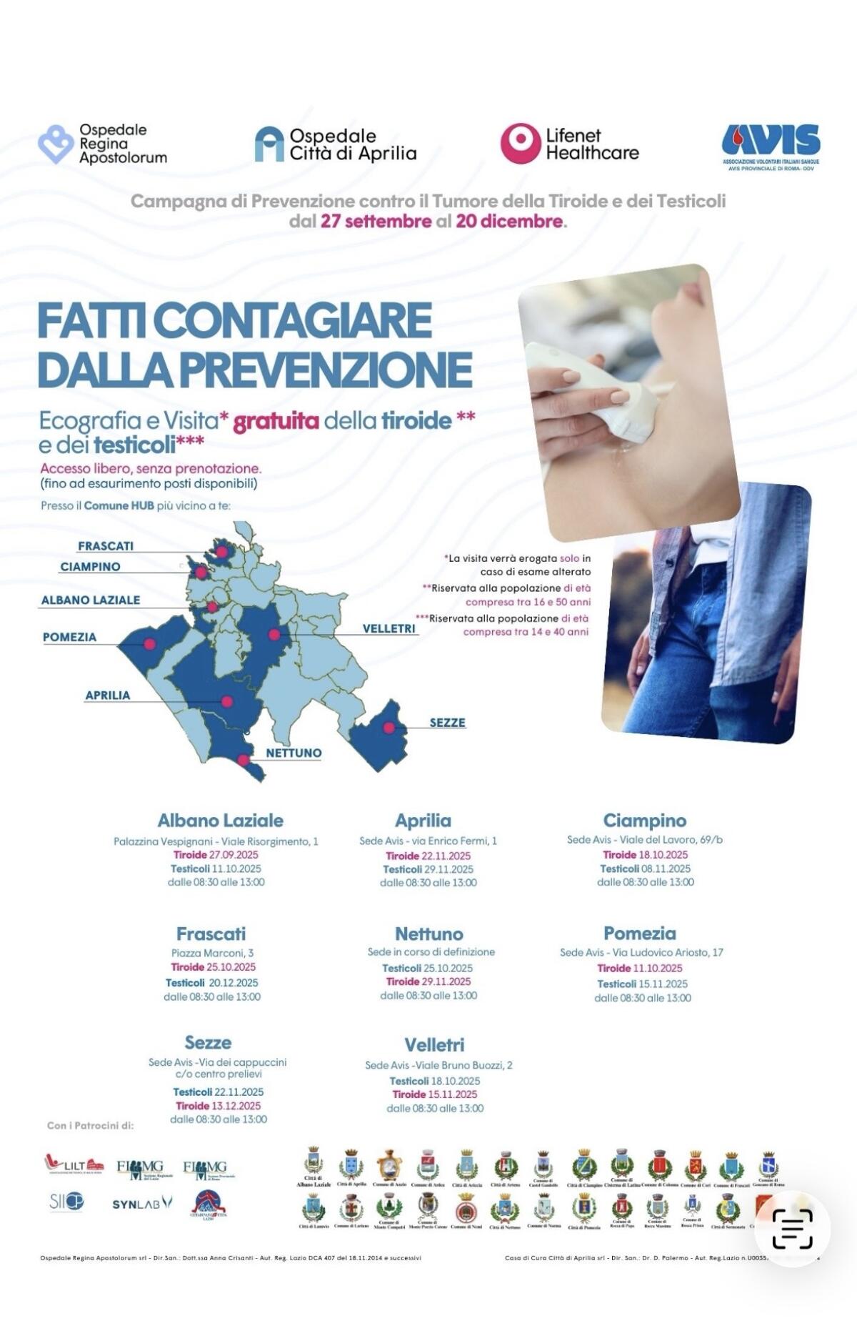 Al via la Campagna di Prevenzione Oncologica per la tiroide e i testicoli - 