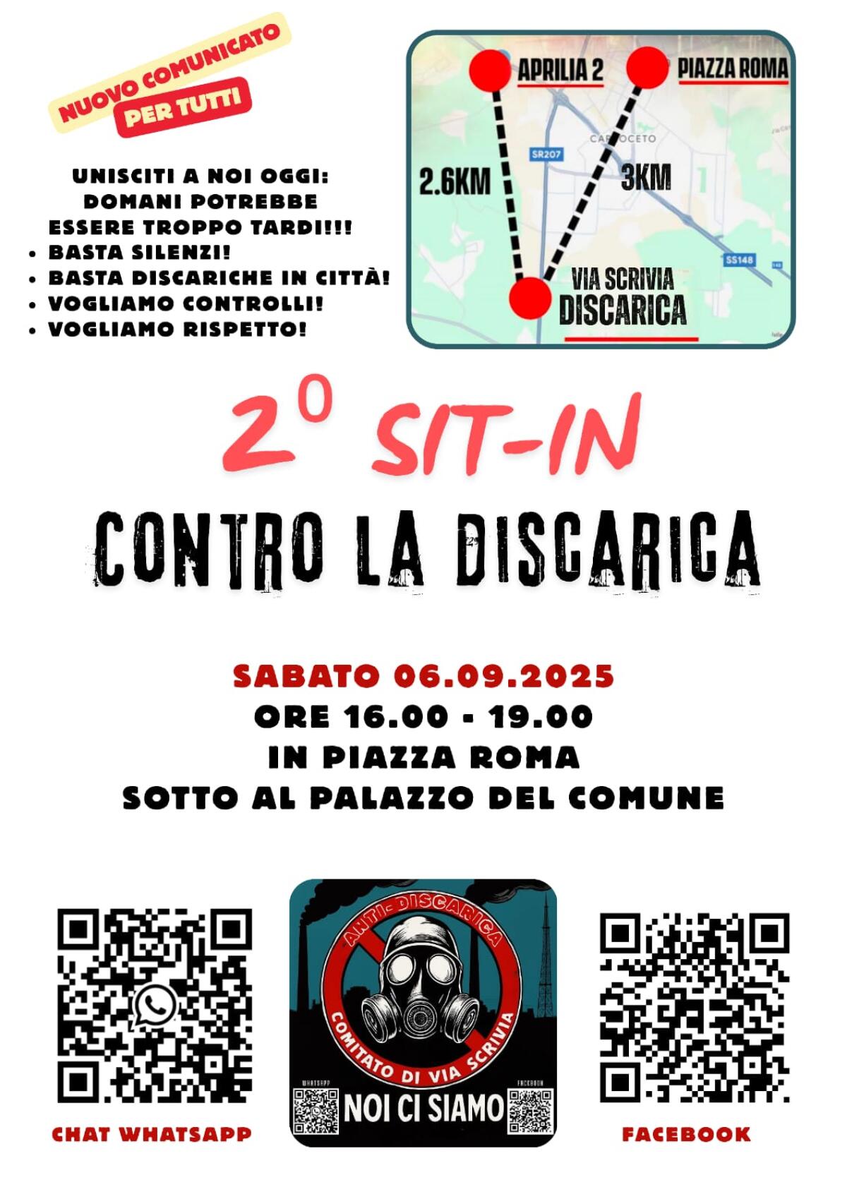 “No alla discarica" ad Aprilia: questo sabato secondo sit-in di protesta davanti al Comune. - 