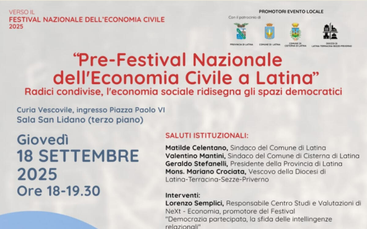 La Curia Vescovile di Latina accoglie il "Pre-Festival Nazionale dell'Economia Civile" - 