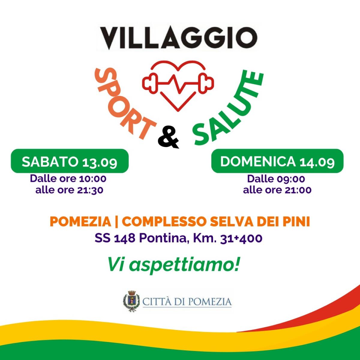 A Pomezia questo fine settimana il “Villaggio dello Sport & Salute”. - 