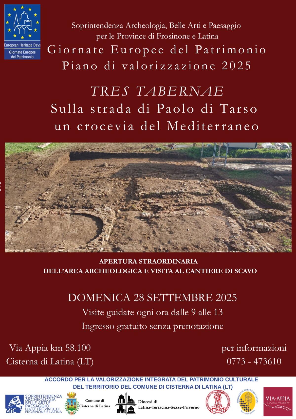 Apertura straordinaria dell'area archeologica Tres Tabernae a Cisterna - 