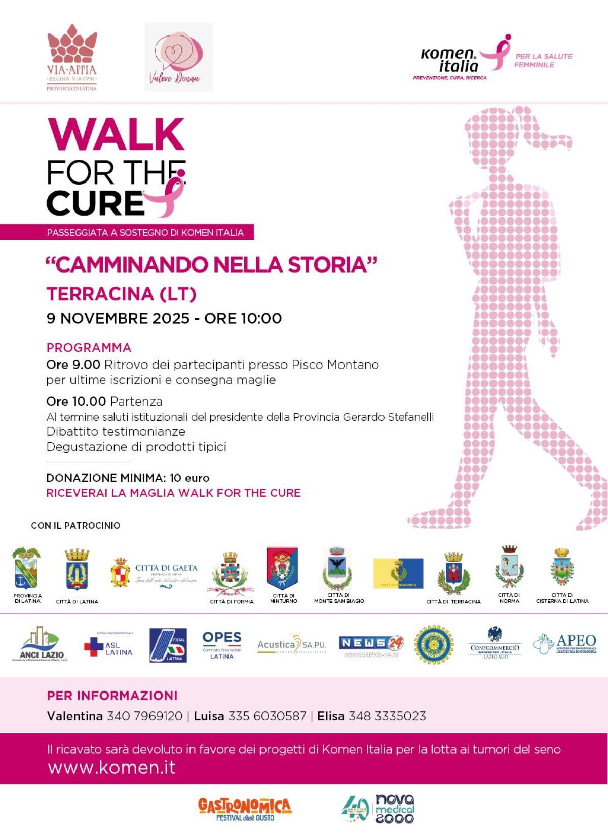 La “Walk for the cure” arriva a Terracina: appuntamento a domenica 9 Novembre. - 