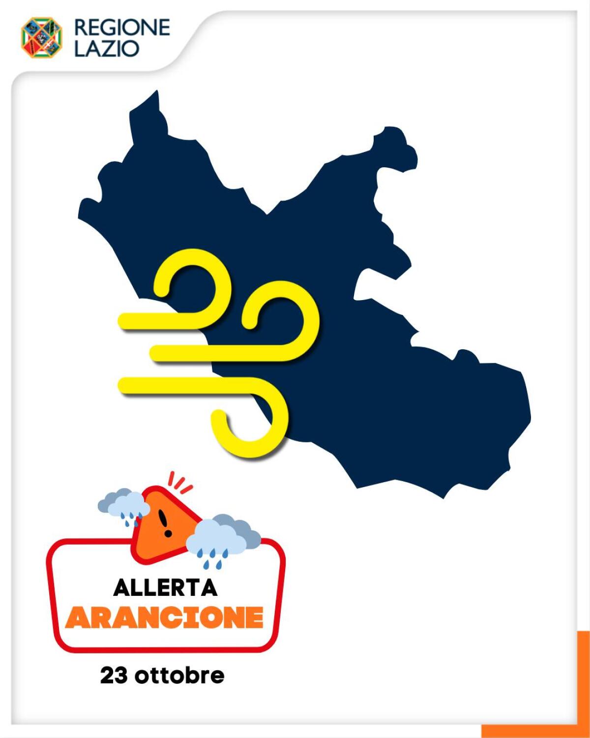 Allerta arancione sul Lazio per questo giovedì 23 ottobre - 