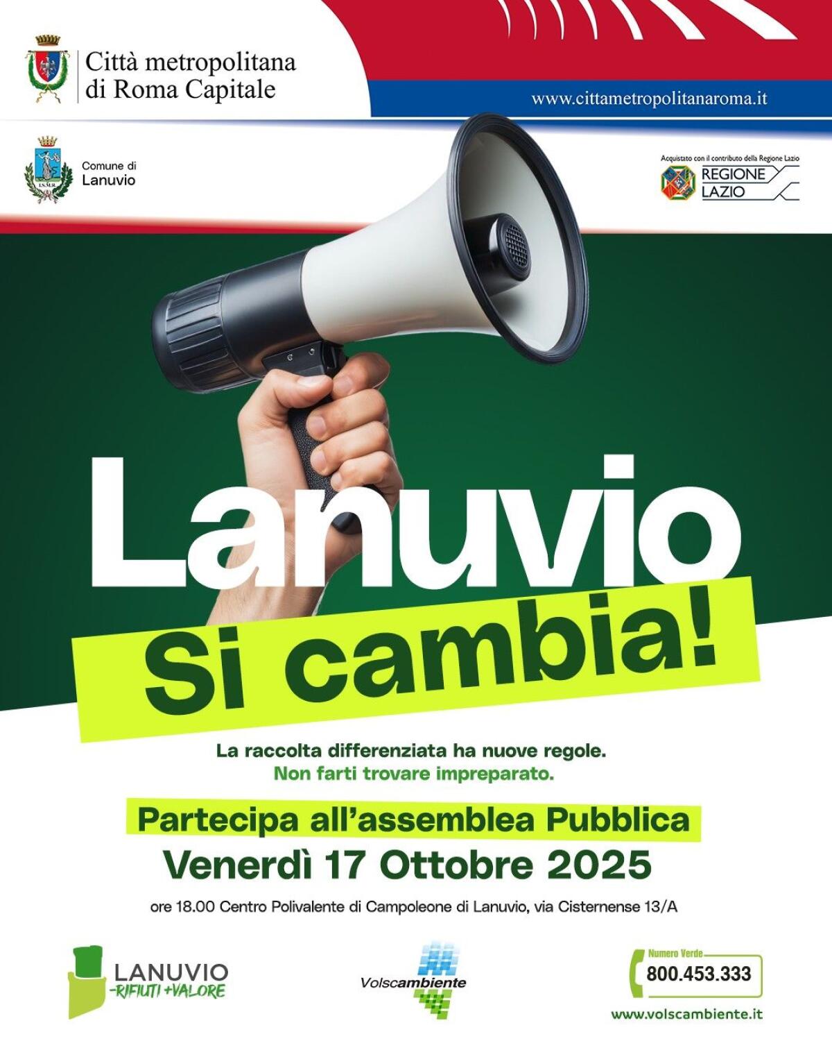 Lanuvio, cambia il servizio di raccolta differenziata. Questo venerdì un primo incontro con i cittadini. - 
