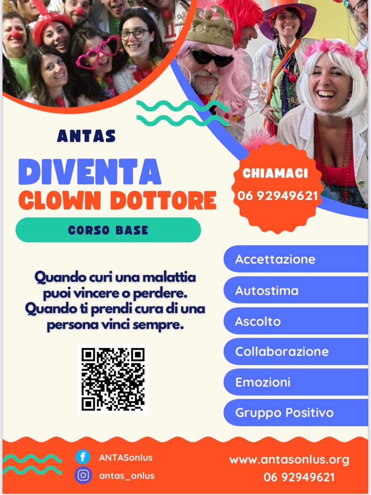 L’“ANTAS Onlus organizza per novembre un corso di “Clownterapia in Ospedale”. - 