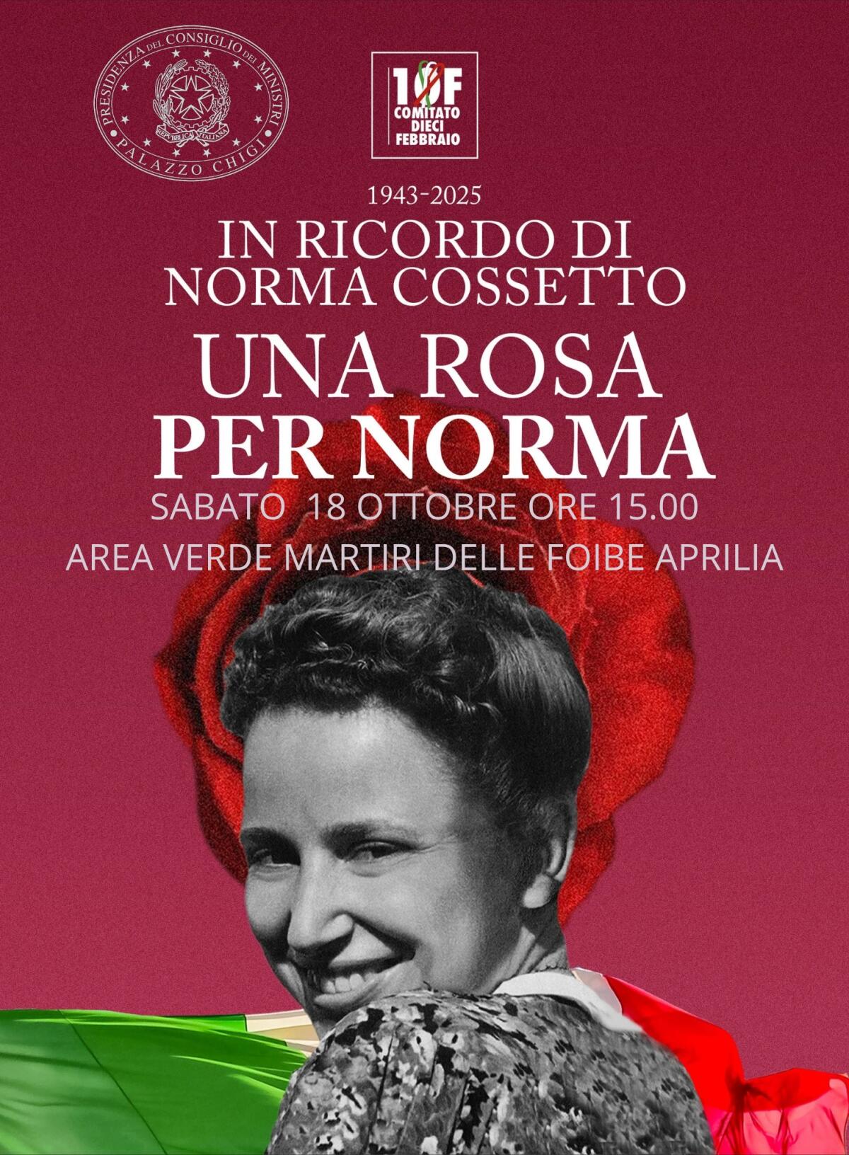 Aprilia rende omaggio a Norma Cossetto con l’iniziativa “Una rosa per Norma”. - 