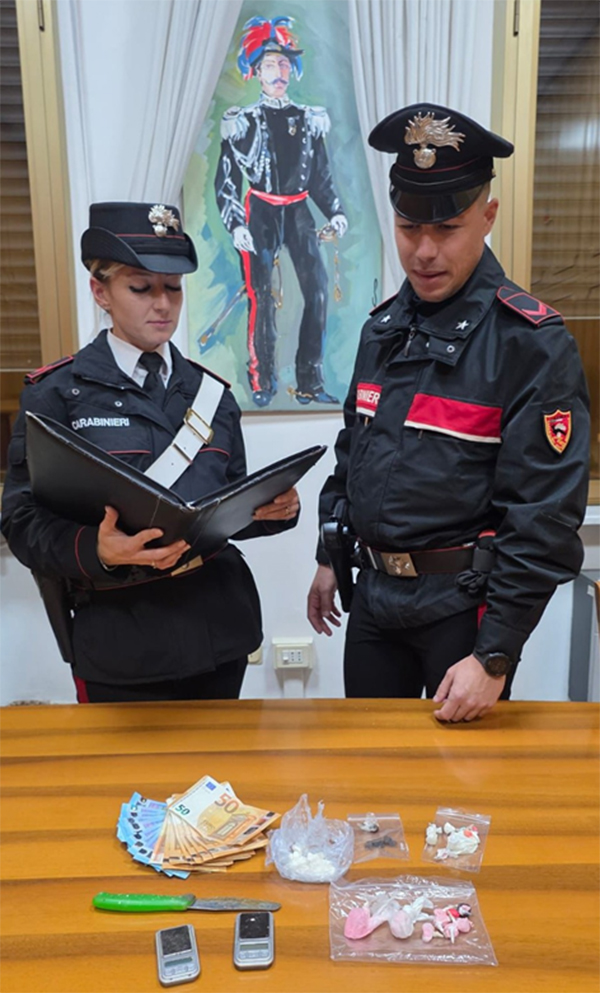 il materiale sequestrato al 22enne