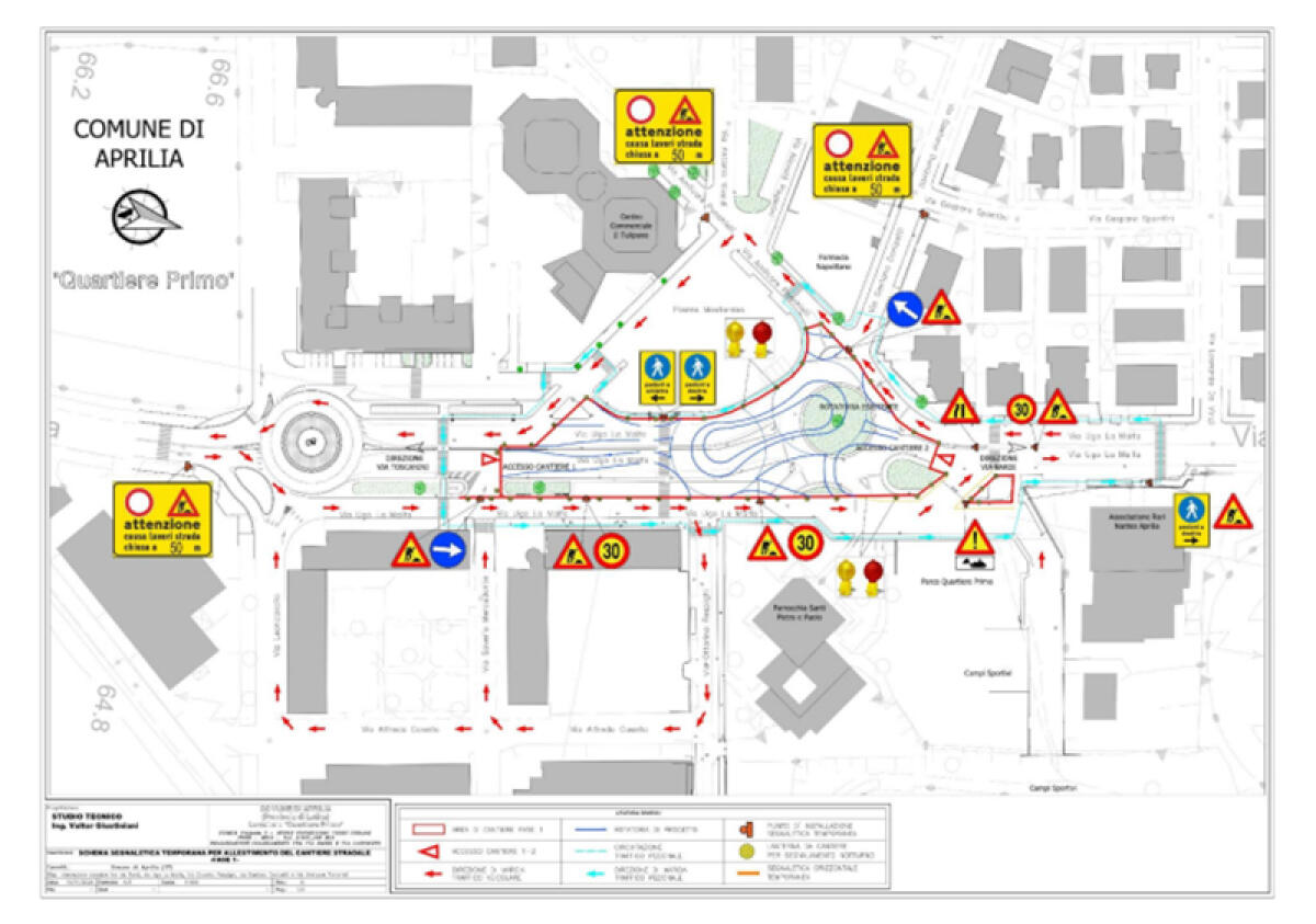 Aprilia, da lunedì partono i lavori PNRR in via Ugo La Malfa. Dureranno sino a Marzo 2026. L'ordinanza. - 