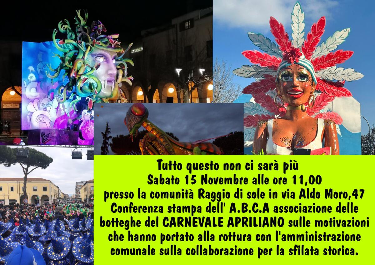 Carnevale, si rompe la trattativa tra Carristi e Comune di Aprilia.  Salta la sfilata storica? - 
