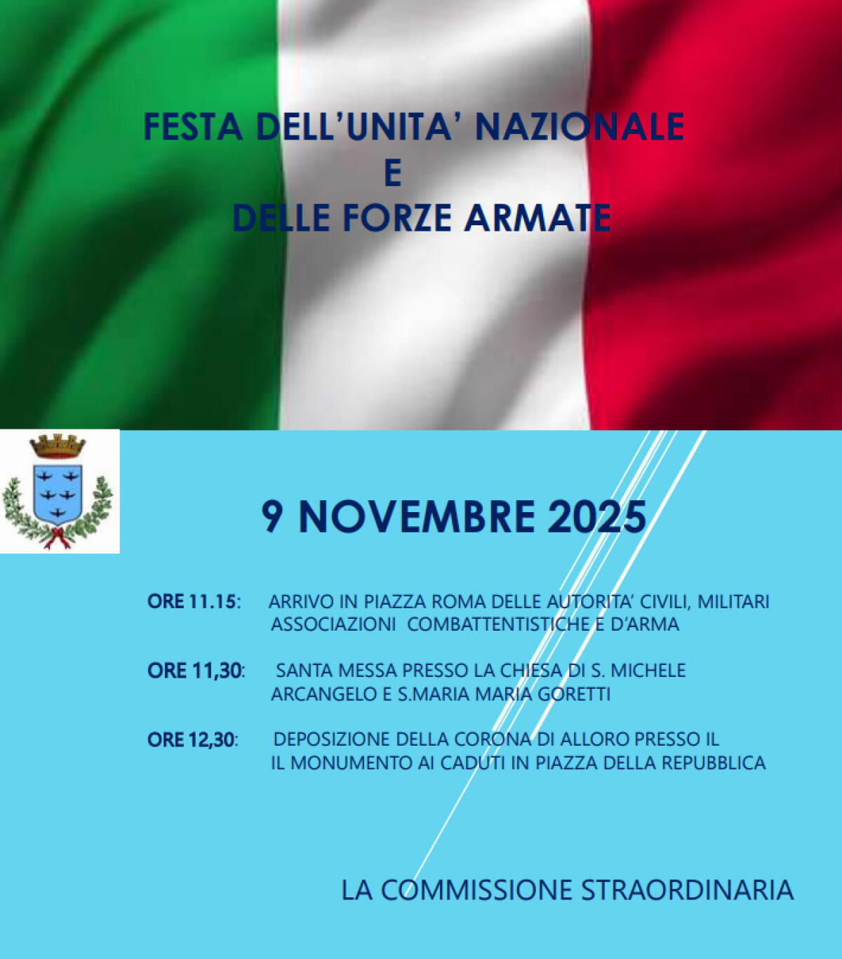 Giornata dell'Unità Nazionale e delle Forze Armate, breve cerimonia ad Aprilia - 