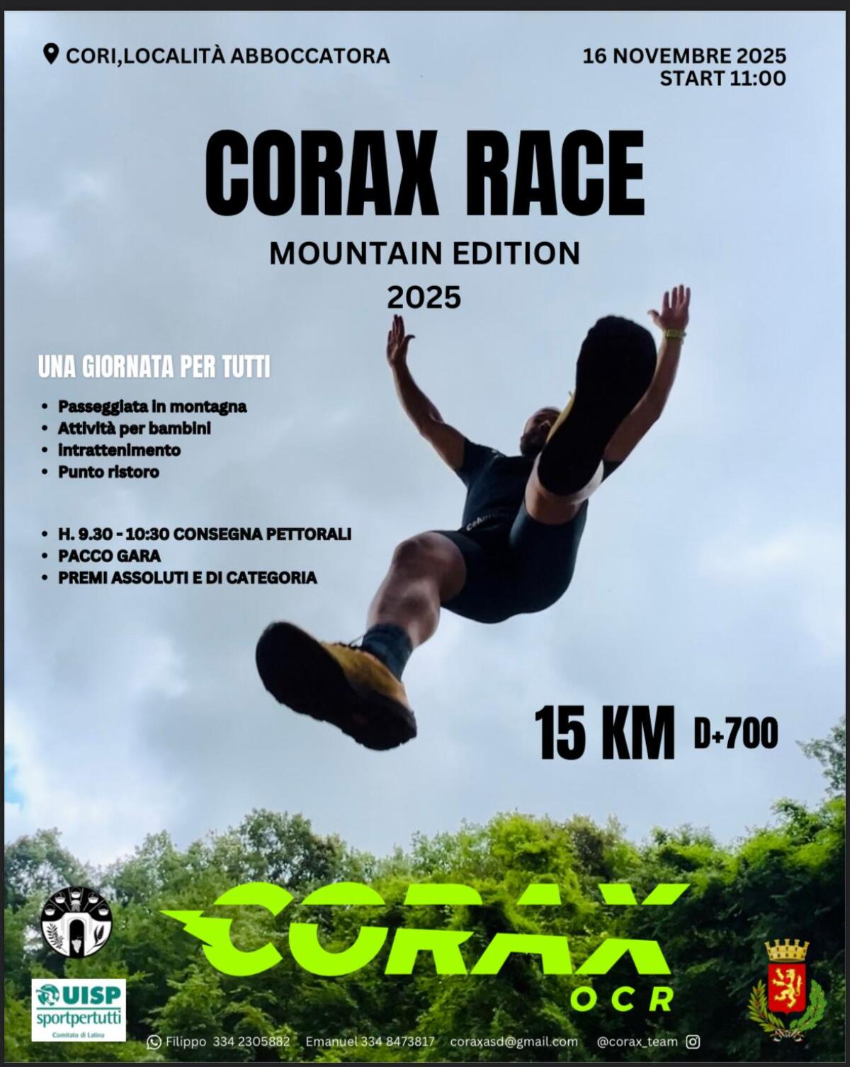 A Cori domenica la "Coraz Race Mountain Edition", evento di trail running targato UISP. - 